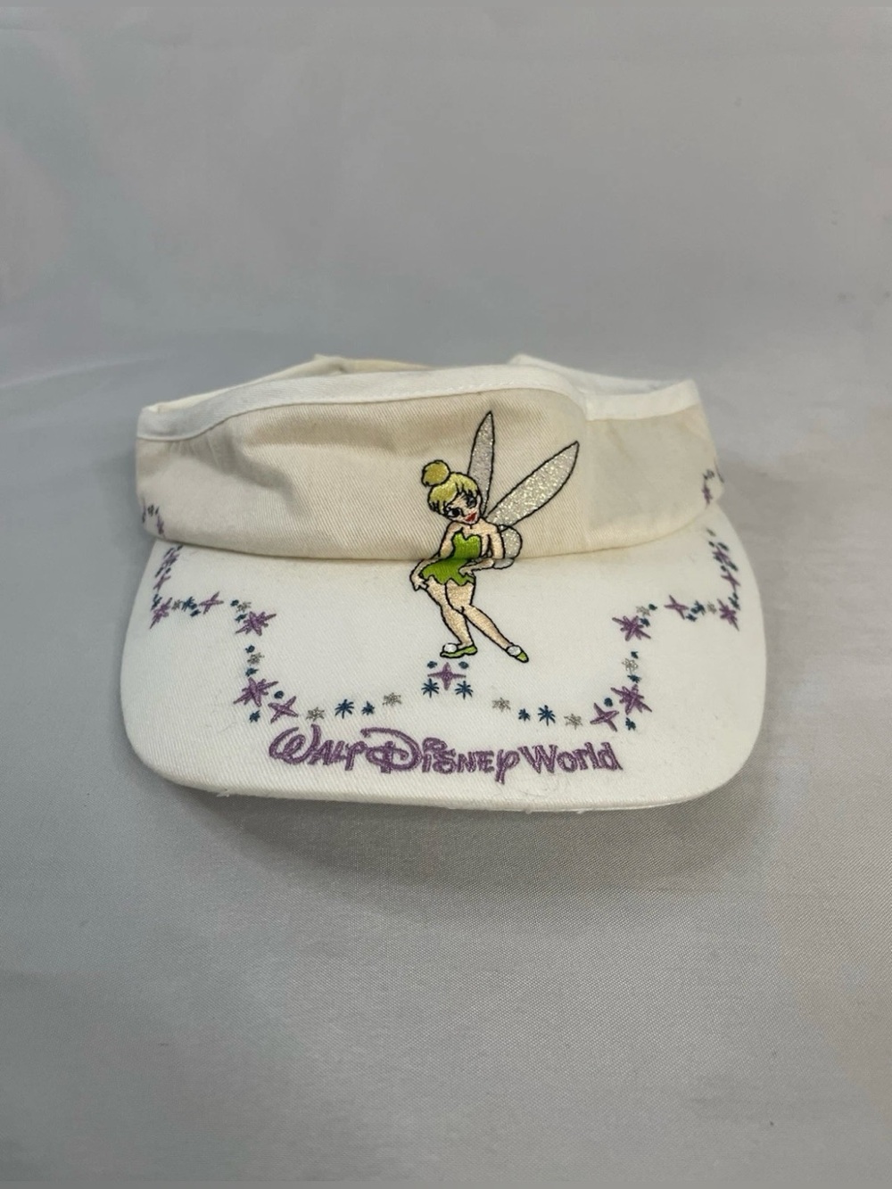 Walt Disney World Tinkerbell Visor Hat Womens Cotton Beach Golf Gardening Cotton